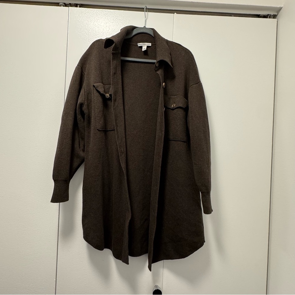 Cotton Autumn Cashmere Brown Long Shacket